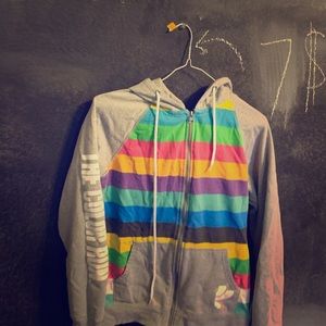 Color Run Zip-up rainbow hoodie